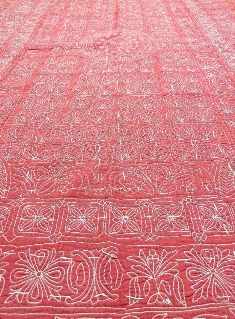 167 ヴィンテージ ラリーキルト / カンタキルト ソファカバー /ラグ 赤