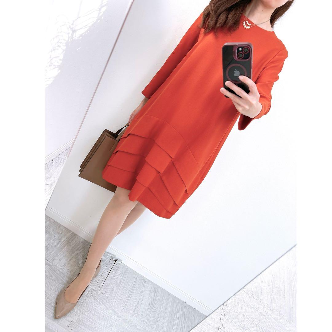 【美品✨】定価52,000円❤️アドーア✨サイズ36✨ワンピース✨日本製✨オレンジ ライトジョーゼットワンピース | ADORE（アドーア） ｜【公式】通販mix