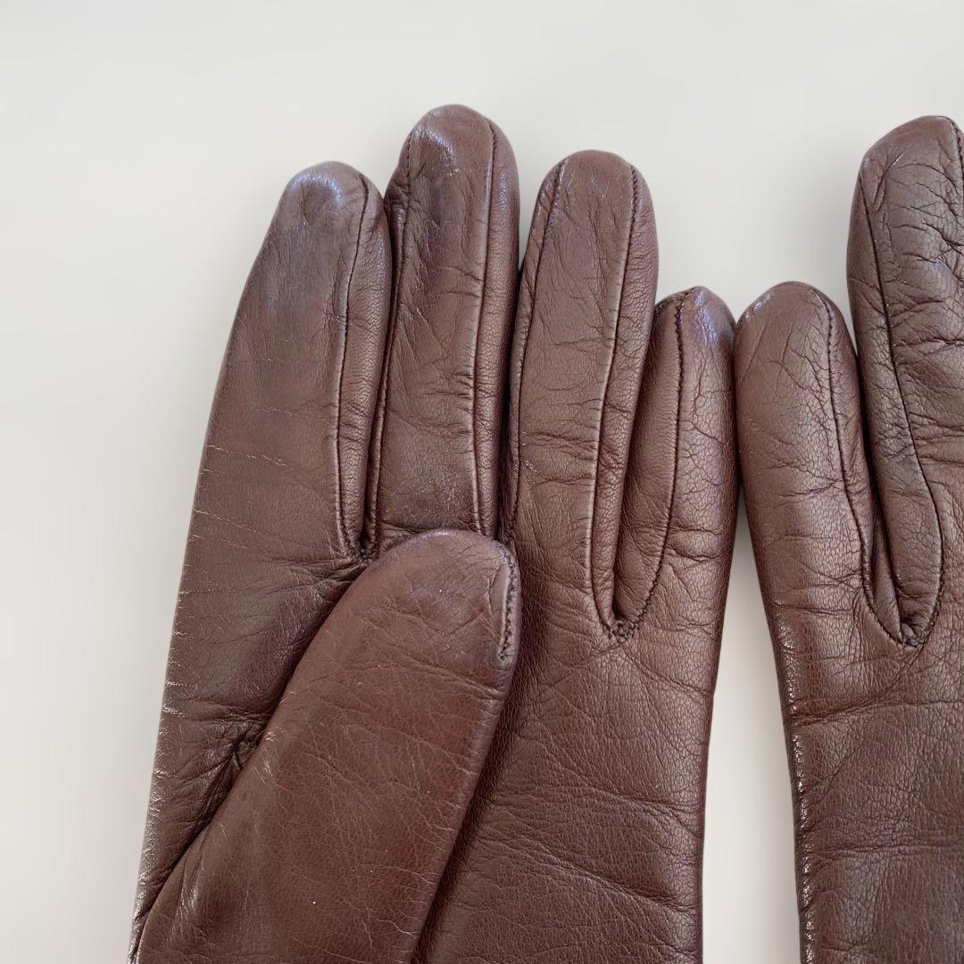 美品 セルモネータ レザーグローブ ブラウン 革手袋 サ
