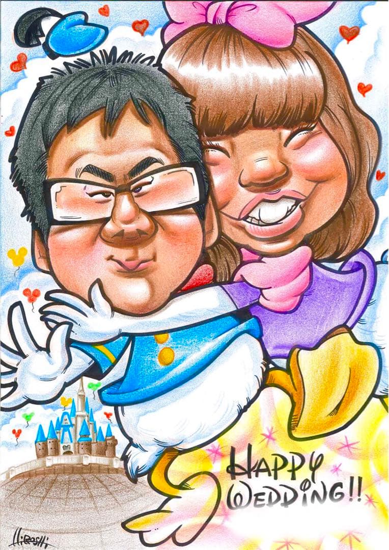 大好評★世界で1枚のオーダーメイド似顔絵★ハイクオリティver★ウェディング