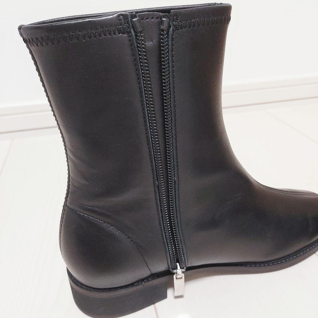 あい213　新品 nouer ラムレザーショートブーツ 23.5cm