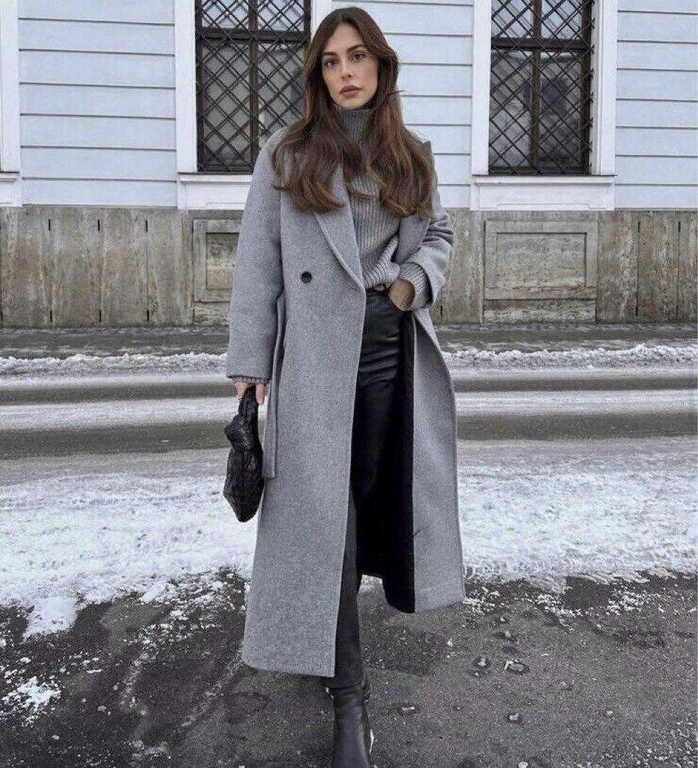 新品 ZARA ダブルブレストウールブレンドコート XSサイズ - メルカリ