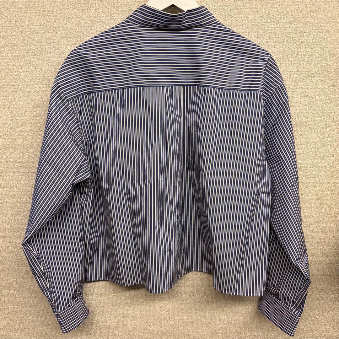 本日限定価格＜6(ROKU)＞コットン ストライプ クロップド シャツ 25aw