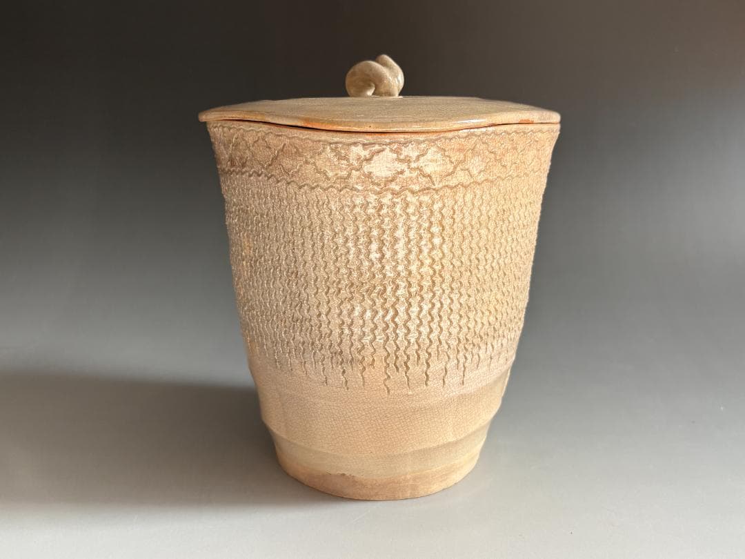 10代坂高麗左衛門 萩焼 縄暖簾 水指 茶道具