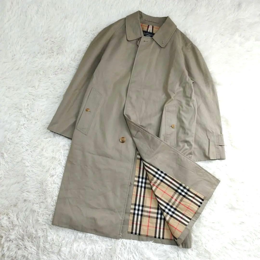 17570✨️美品✨BURBERRYS 玉虫色 ステンカラーコート ノバチェック