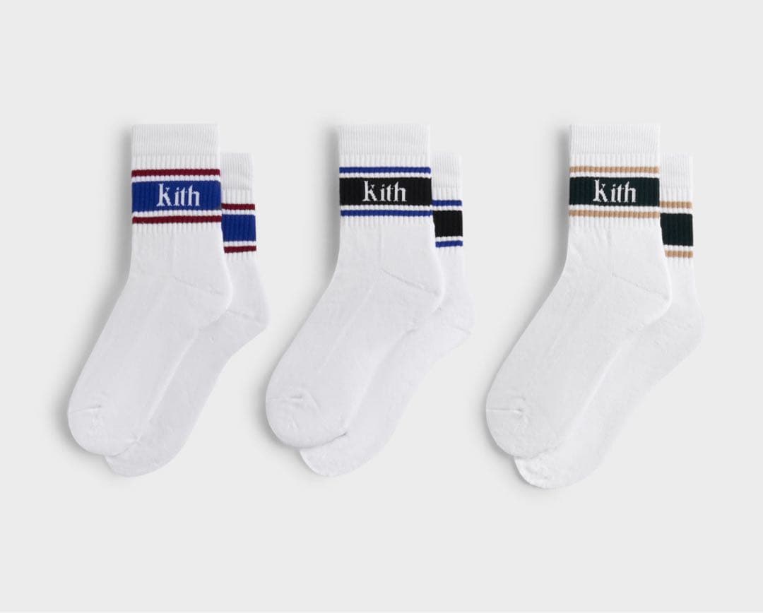 レッグウェア Kith Variegated Striped 3-Pack Socks Kith Striped Chunky Crew Socks - Stadium – Kith Japan