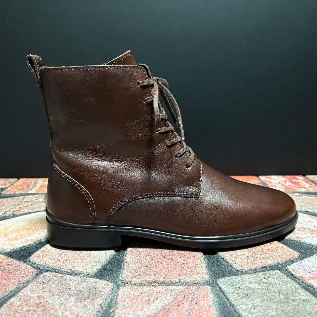 エコー ショートブーツ クラシック 15 本革 サイドジップ　24.0cm 茶