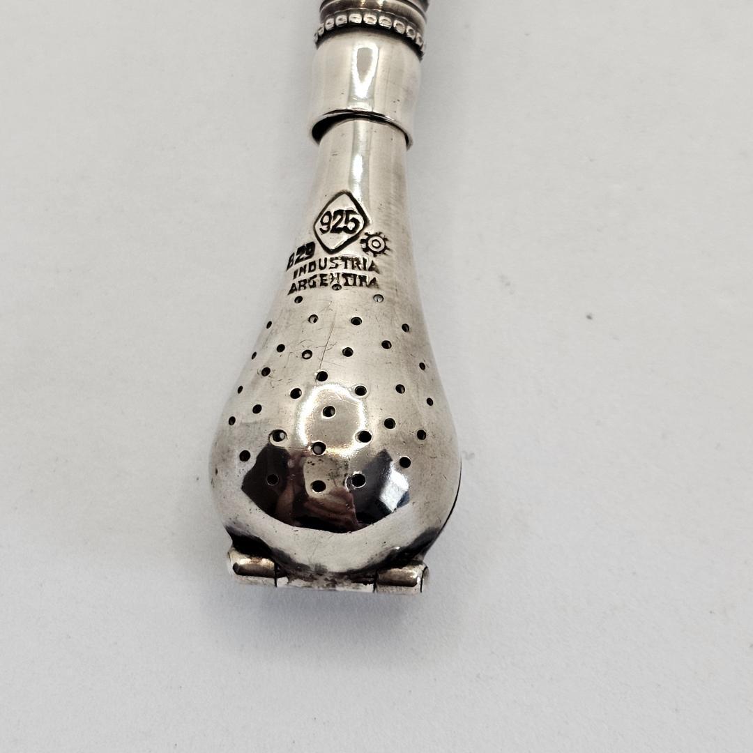 極上】アルゼンチン ボンビージャ 銀製 18K マテ茶ストロー 金装飾