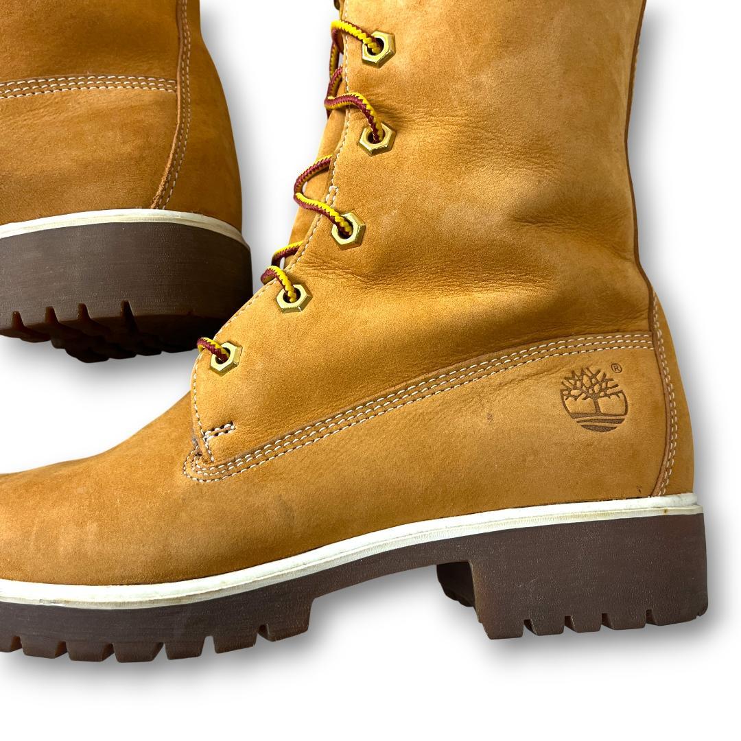 ティンバーランド 23.5cm ロングブーツ レースアップ イエローブーツ