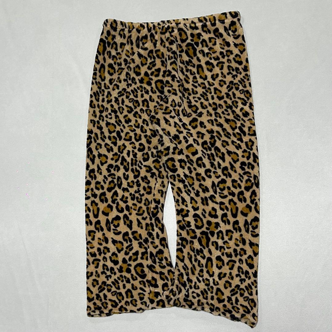 90s フリース レオパード イージーパンツ ワイドレッグ フェアリー