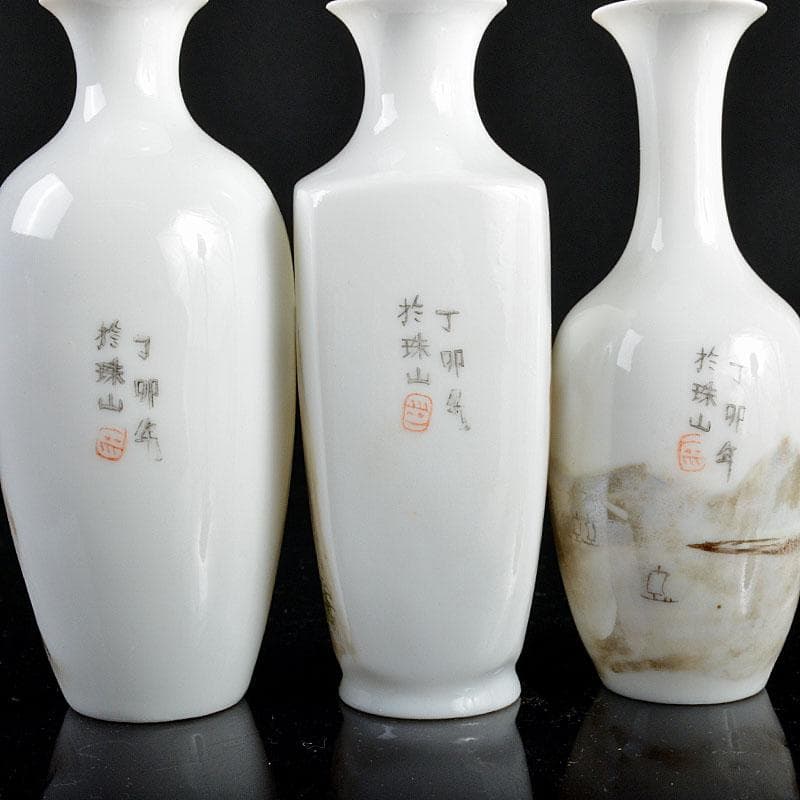 中国 景徳鎮製 薄胎粉彩 山水文 小瓶 5点 V R4336 - メルカリ