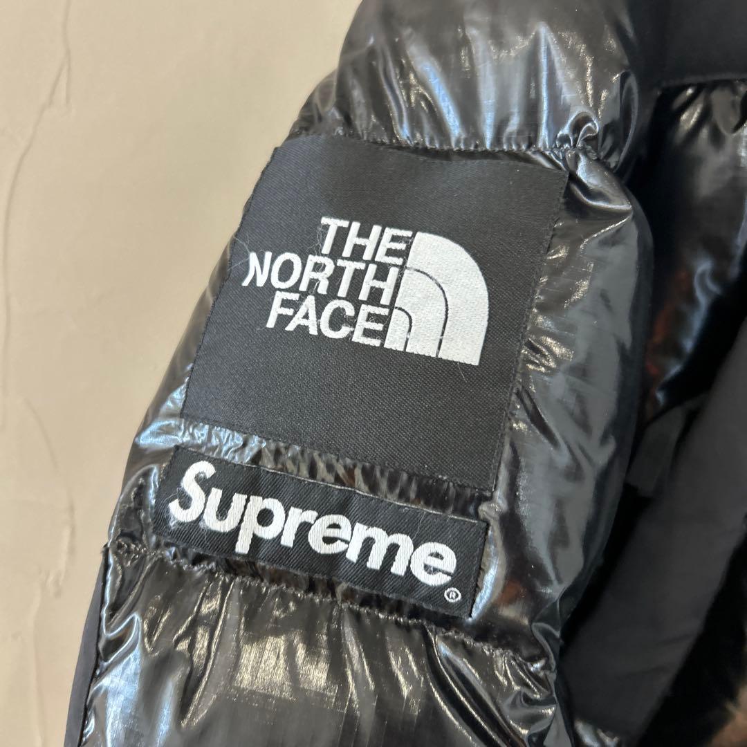 22AW ノースフェイスx シュプリームブラックダウンジャケット コラボ