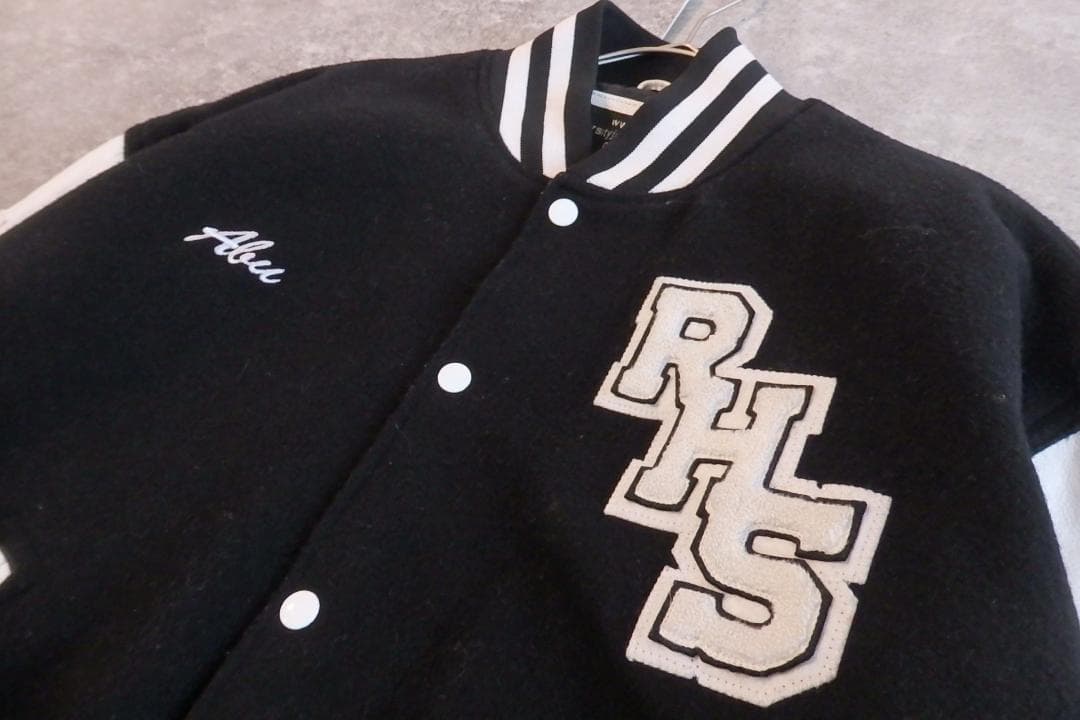 varsityjackets09 スタジャン ワッペン レザー袖 XL相当