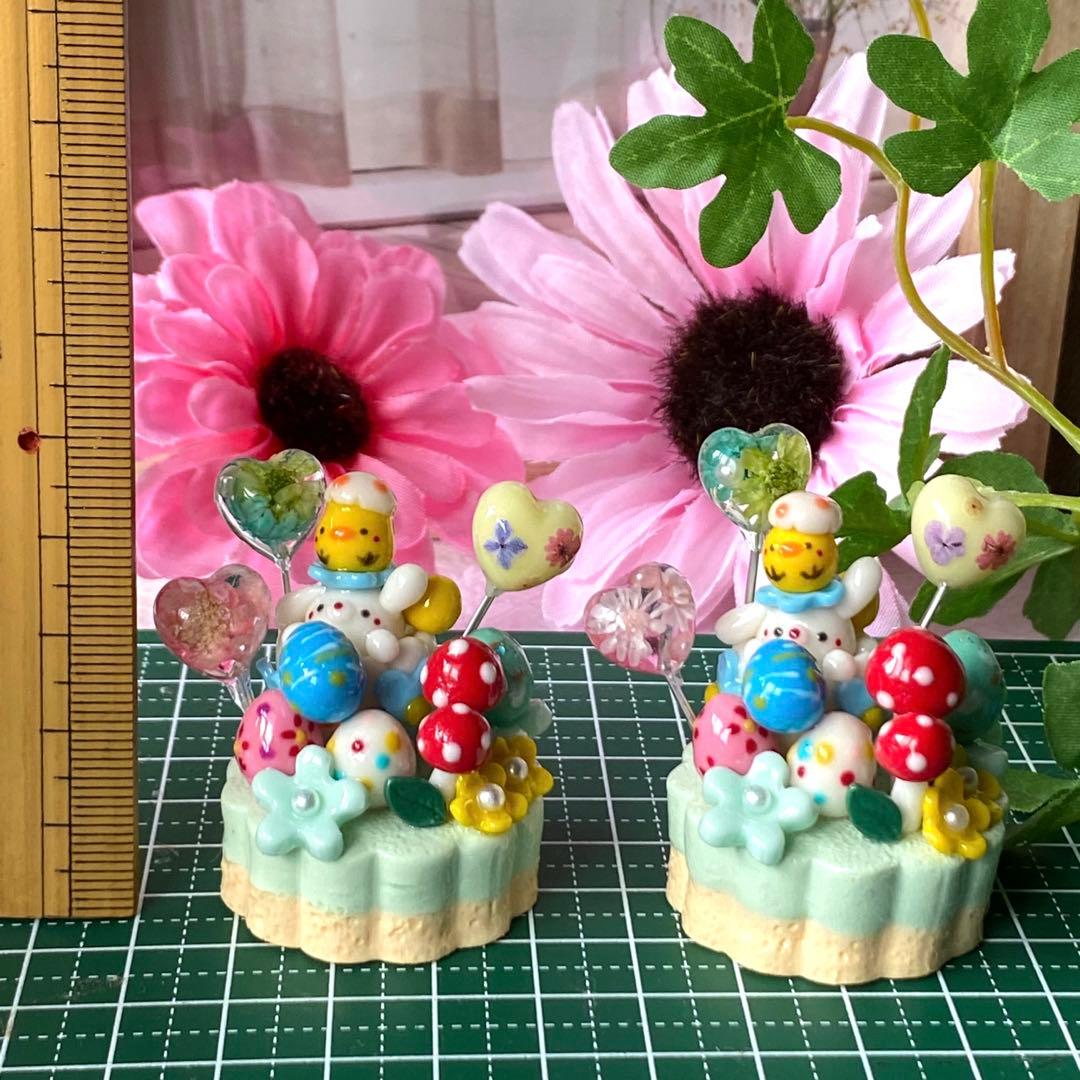 Easterにんじんうさぎフェイクスイーツ樹脂粘土スイーツデコ Easter