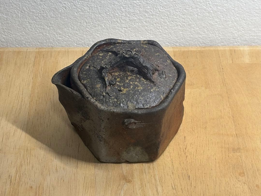 85. 備前焼 宝瓶 登り窯 梅 うめ 6角 手びねり 急須 - メルカリ