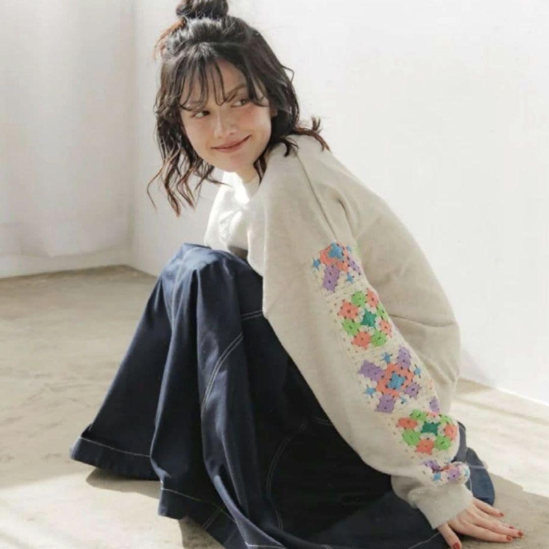 2*E様 ◆完売カラー◆新品niko and… クロシェコンビプルオーバー　オー クロシェコンビプルオーバー（スウェット）｜niko and（ニコアンド