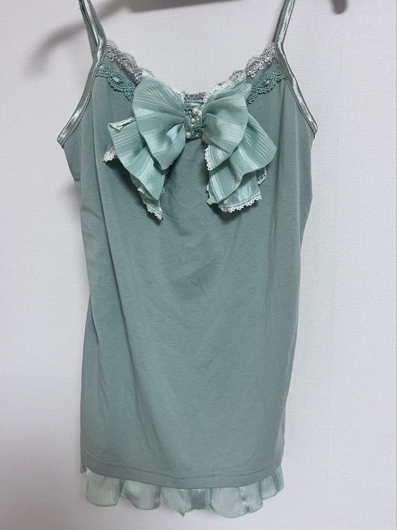 アクシーズファム ビックリボンキャミソール フェアリーグランジ y2k 平成 axes femme（アクシーズ ファム） キャミソール レーシービッグリボン