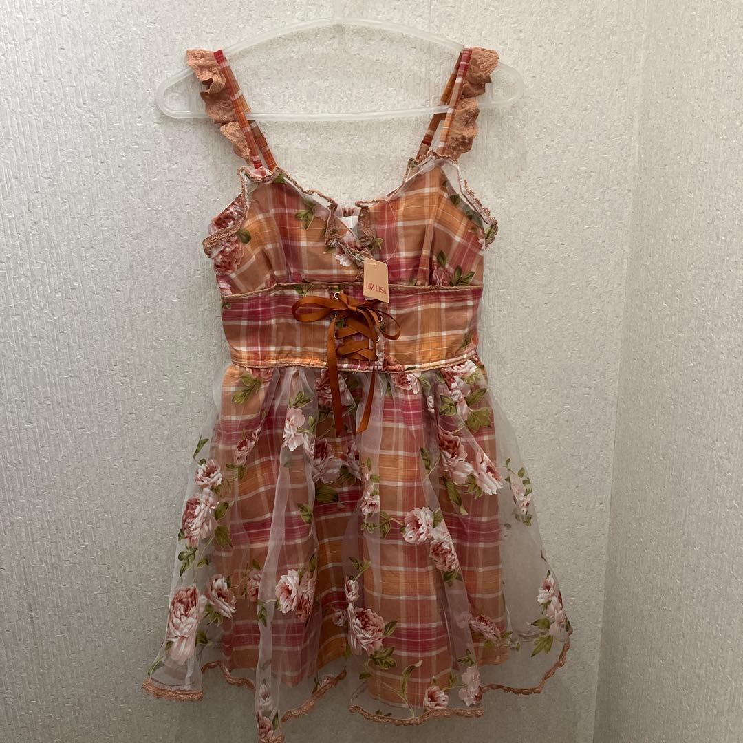 リズリサ LIZ LISA ミニワンピース 花柄 チェック - メルカリ