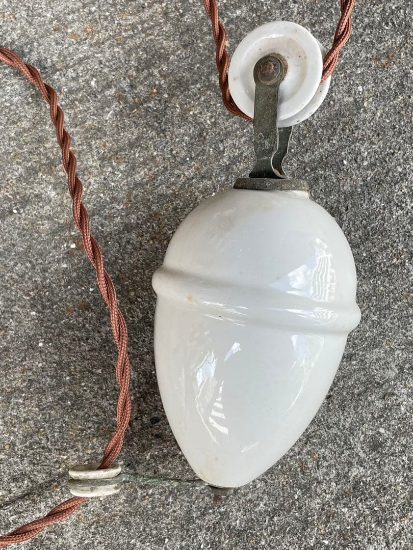 merci】 2a. フランス 吊り下げ 滑車 ランプ 古道具 店舗什器カフェ