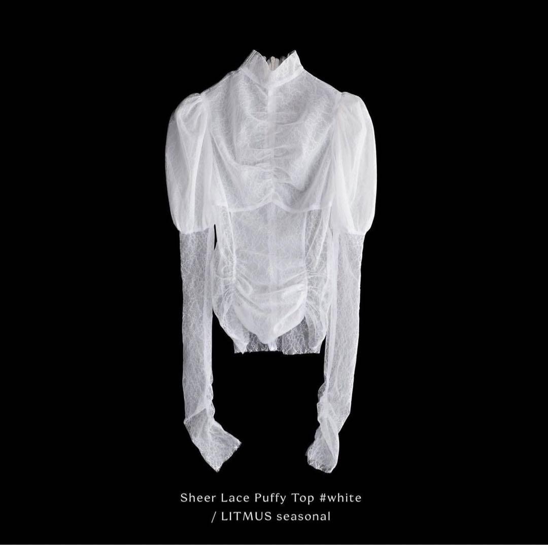 LITMUS HerPraha Sheer Lace Puffy White - メルカリ