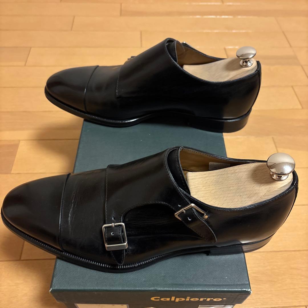 革靴Calpierre カルピエッレ ダブルモンク 黒 - メルカリ