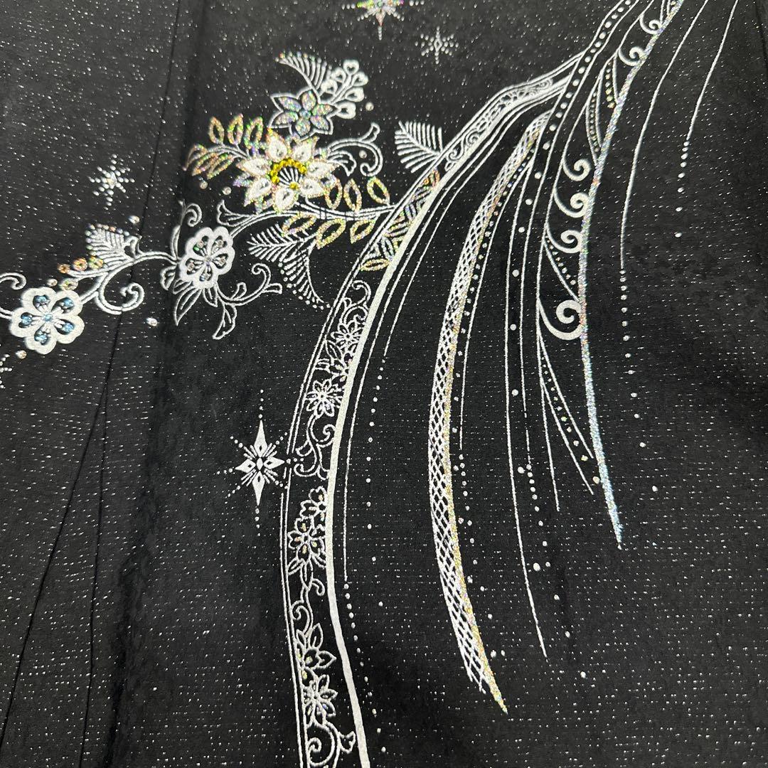 モノトーン キラキララインストーン訪問着 銀通し 白黒 - メルカリ