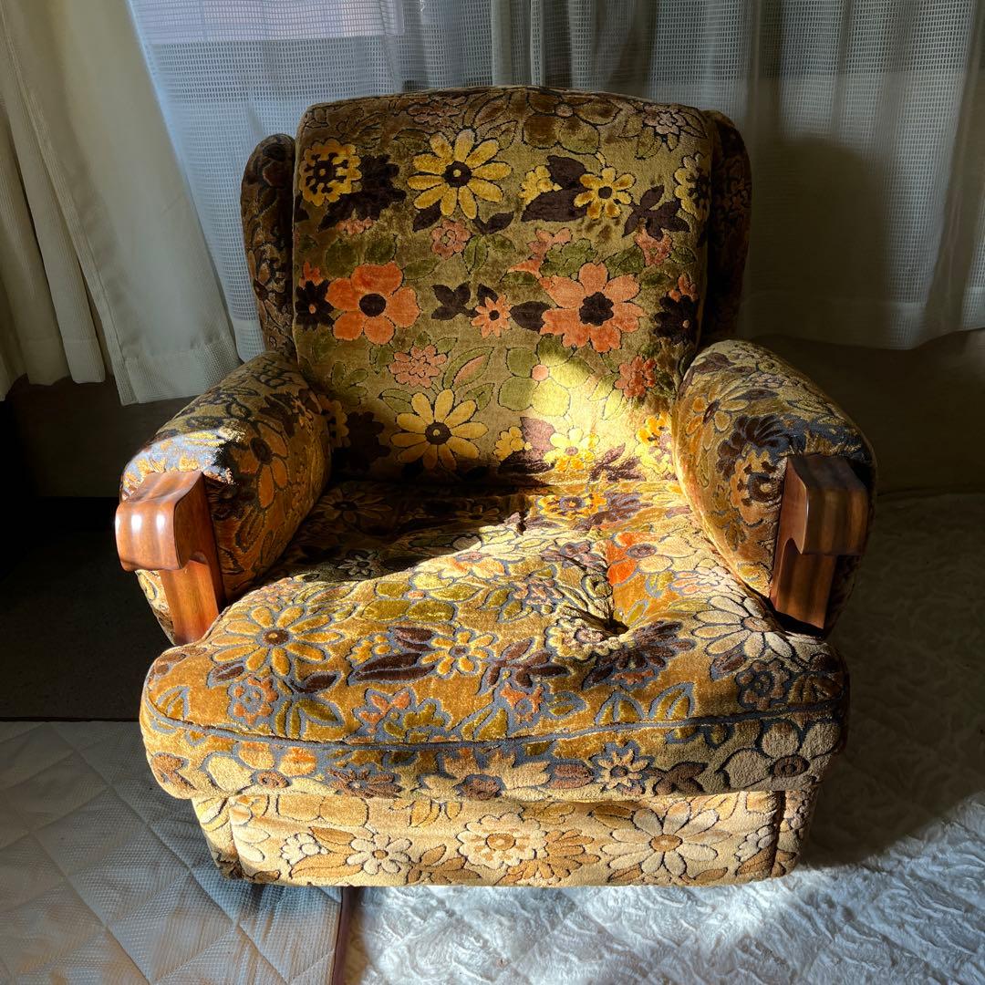 レトロ花柄1人掛けソファ 楽天市場】【スーパーセール期間限定価格】 ボヌールチェア フラワー
