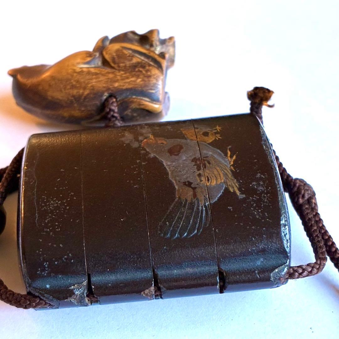 時代鷄蒔絵印籠 在銘