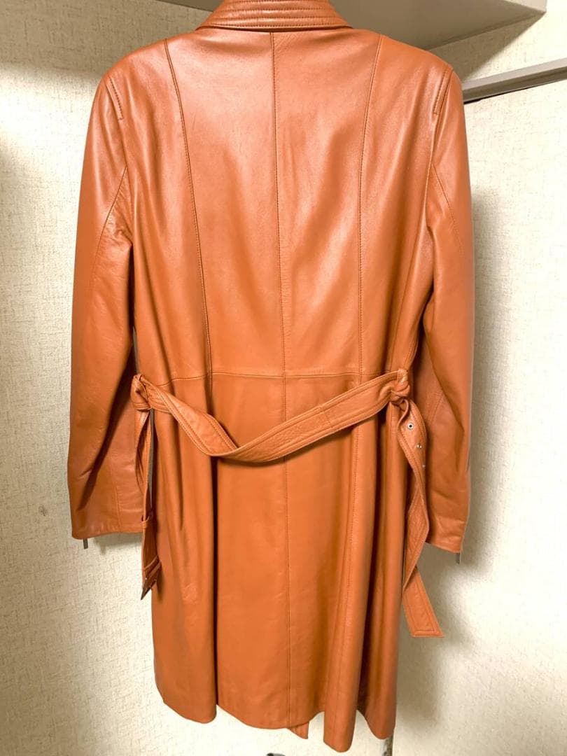 ヒヒン様専用]BALMAIN バルマン ラムレザー コート 黄橙色 サイズ11