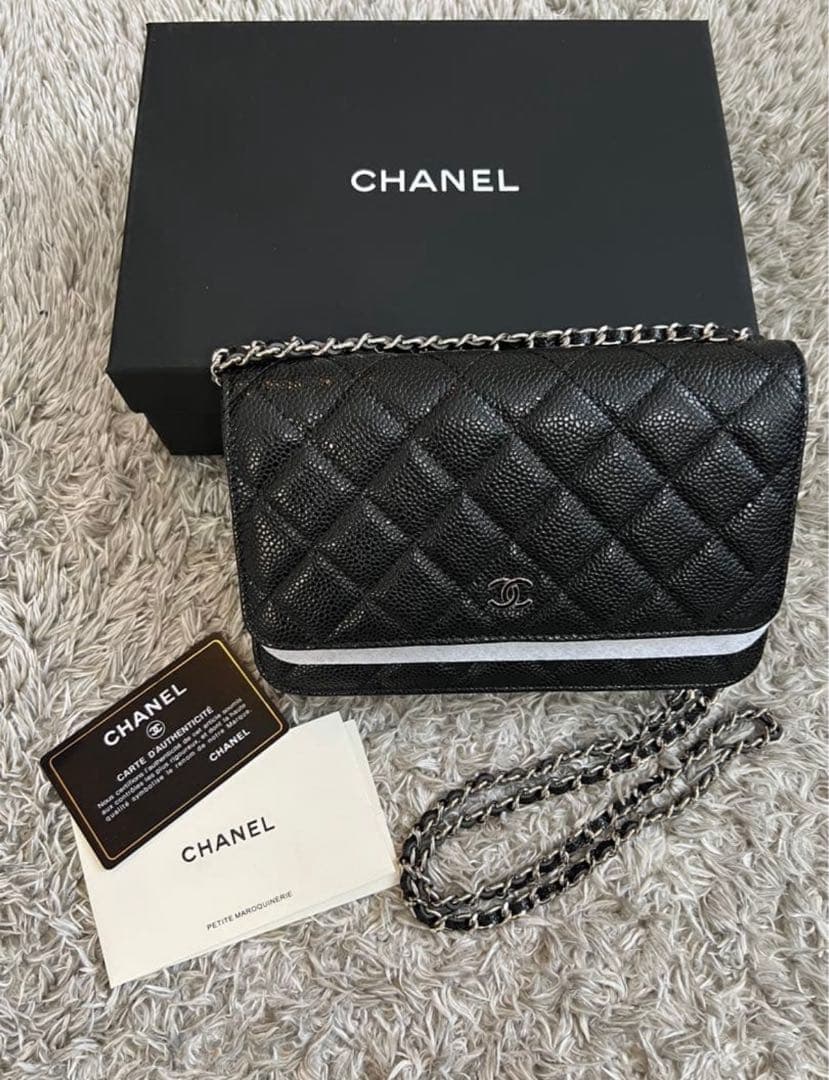 CHANEL シャネル ノベルティ ショルダーバッグ チェーンウォレット 黒