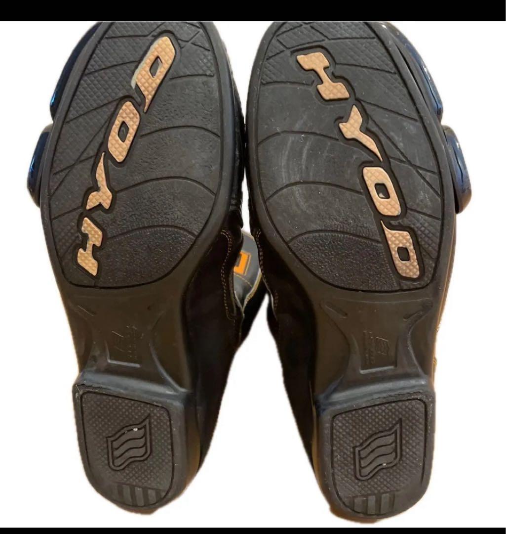 お値げしました HYOD　ライディングブーツ　黒/オレンジ 25.5cm