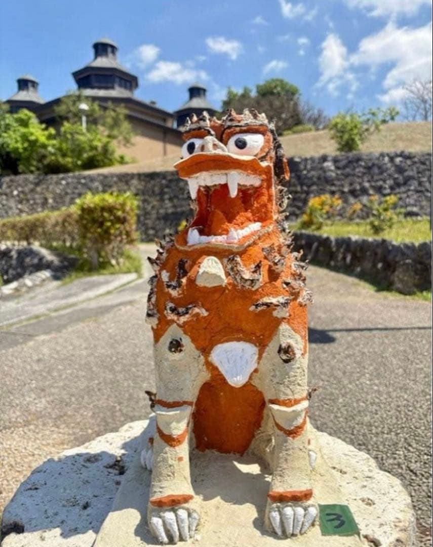 漆喰シーサー　1体 漆喰シーサー黄 1体 : 沖縄シーサー専門店 琉球窯 - 通販 - Yahoo