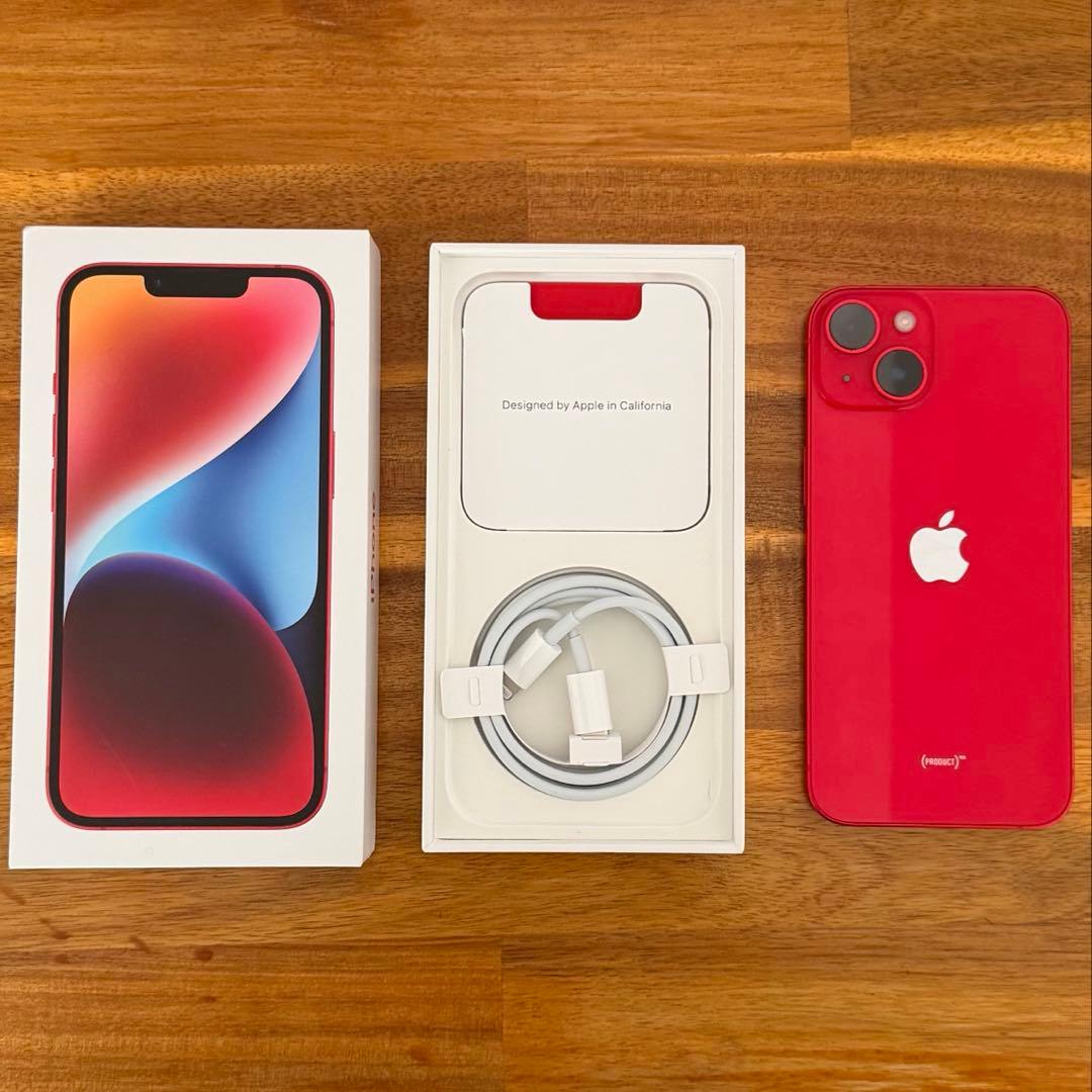iPhone 14 (PRODUCT)RED 128GB 箱・充電コード付き
