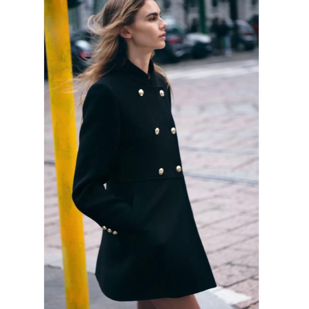 ZARA ウール ダブルブレスト コート M - メルカリ