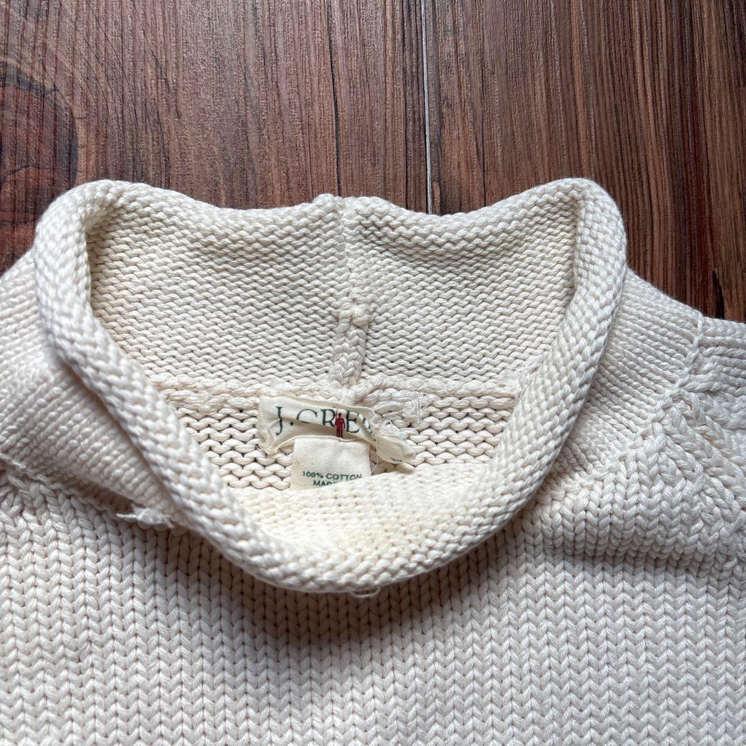 J.CREW 90s ロールネックコットンニット ホワイト 巨人タグ - メルカリ