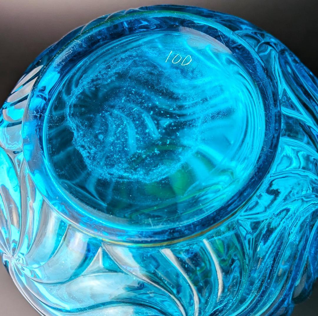 心奪われる鮮烈さ☆オールドバカラ ロザース 26㎝カラフェ 金彩 ブルー