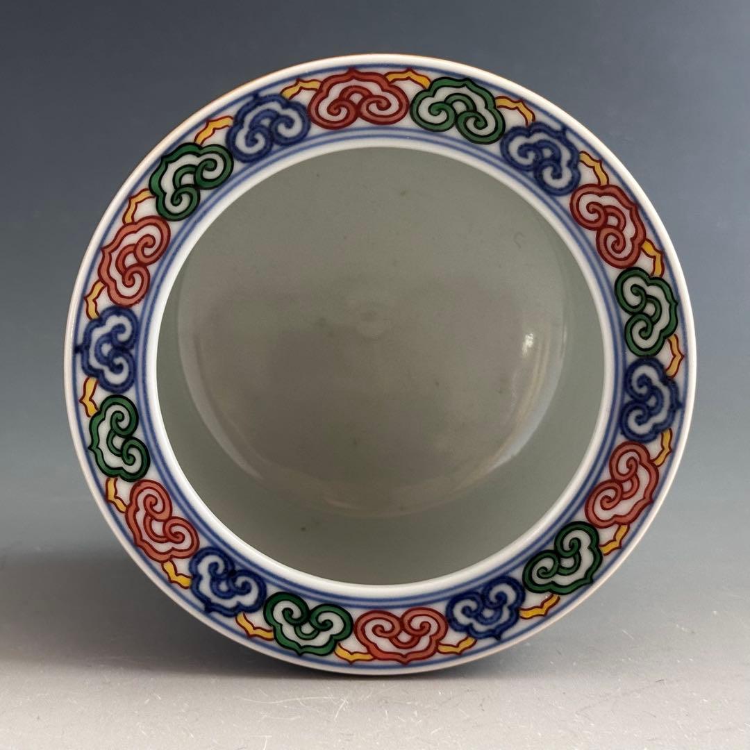 工芸品 赤絵 四君子図 香炉 五代 三浦竹泉 二重箱 信幸造純銀火舎 付