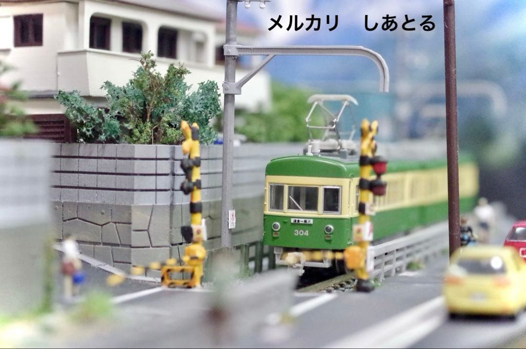 江ノ電 腰越3号踏切 鉄道ジオラマ展示台 Nゲージ 鉄コレ 鉄道模型 b