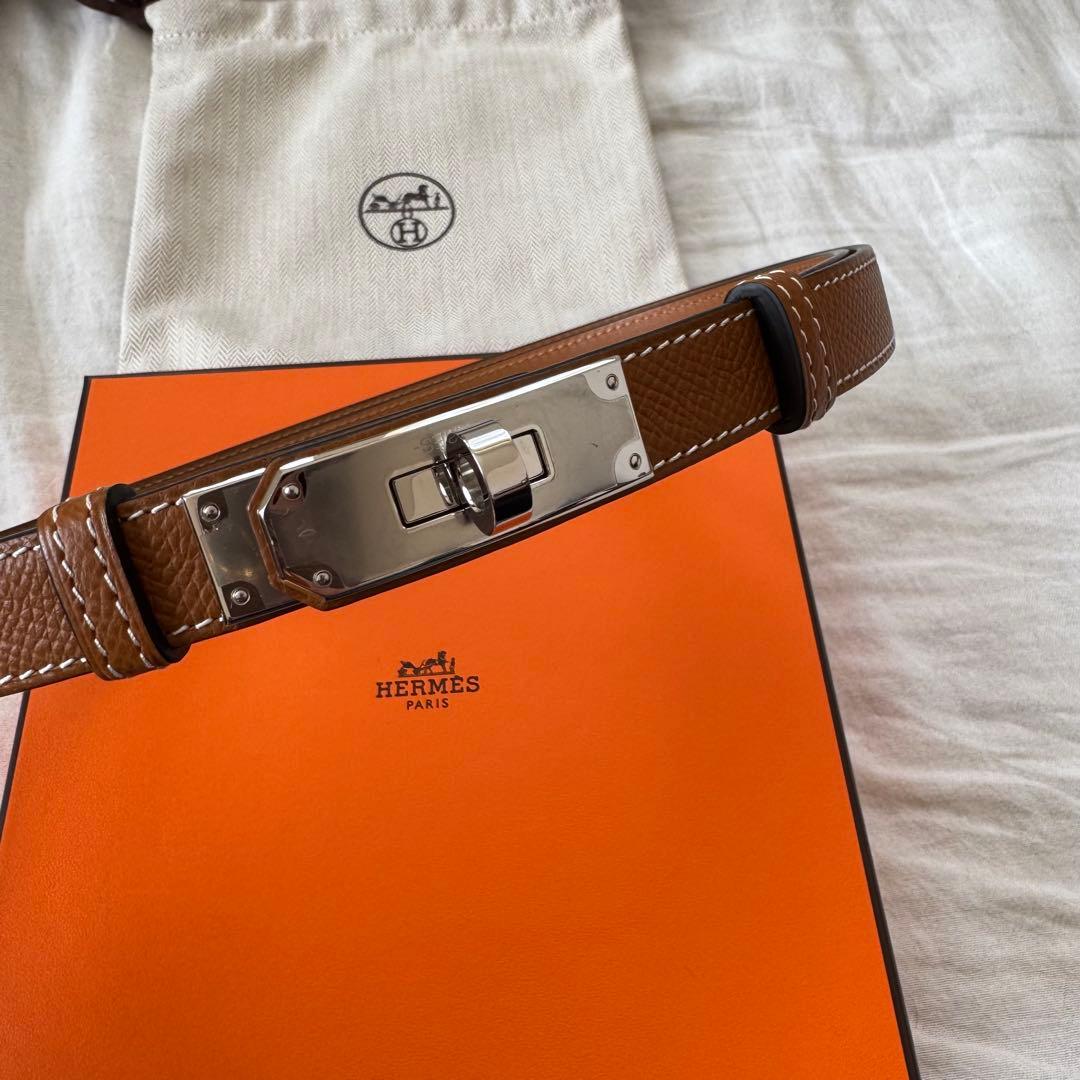 【新品】エルメスベルト《ケリー》18ゴールド 　シルバー金具