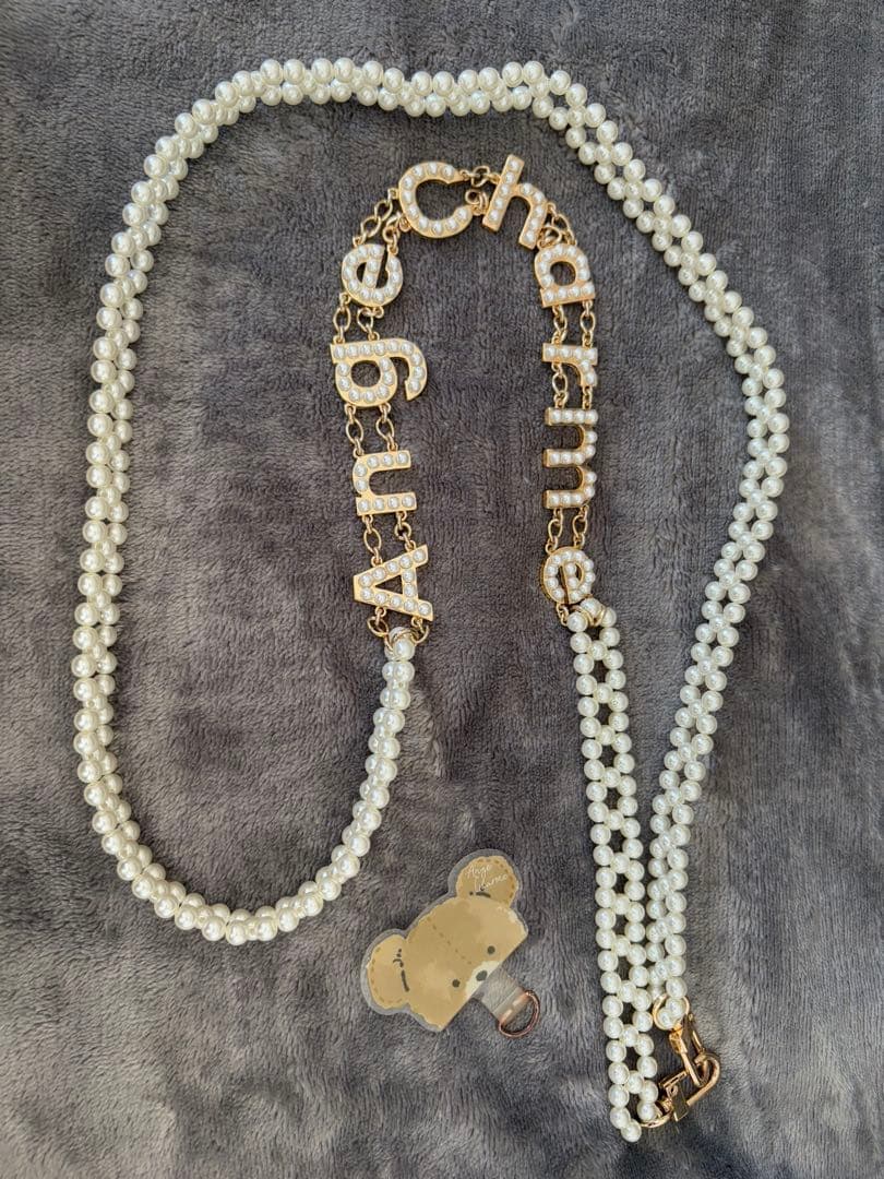 Ange Charme ロゴスマホパールチェーン　辻希美 Ange Charme アンジュシャルム ロゴスマホパールチェーン 辻希美