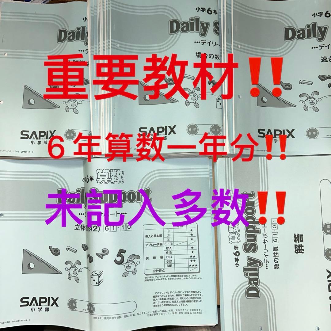 ㉑か　サピックス　SAPIX 6年　ディリーサポート　一年分 ㉑か サピックス SAPIX 6年 ディリーサポート 一年分 ㉑か サピックス
