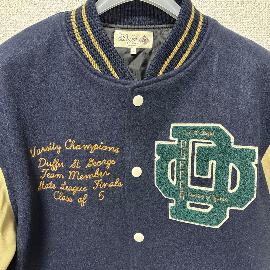 美品 1回着用 DUFFER ダファー スタジャン バーシティ L ネイビー