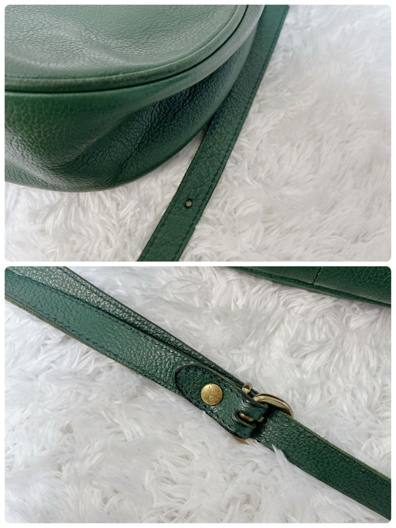 希少色】イルビゾンテ ハーフムーン エンボスロゴ ショルダーバッグ 緑