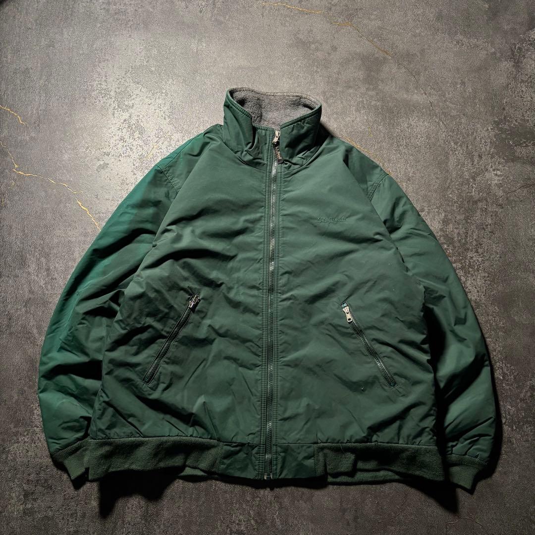L.L.Bean エルエルビーンウォームアップジャケットグリーンフリース古着M