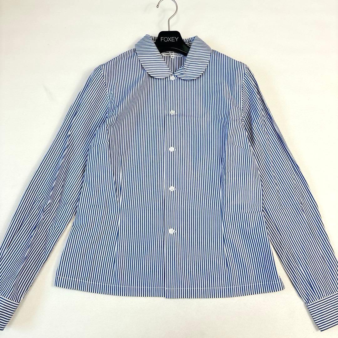 未使用級✨コムデギャルソンコムデギャルソン 丸襟 ストライプブラウス