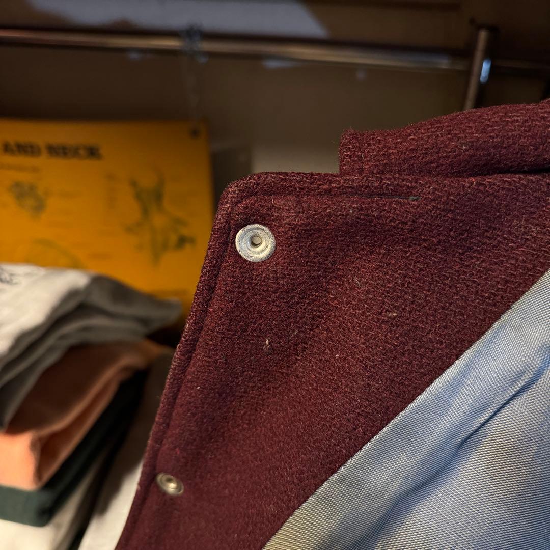 上質 60s vintage バーシティジャケット プレーン バーガンディ - メルカリ