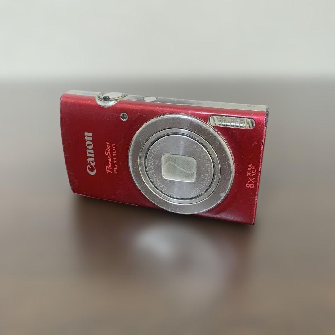 【ジャンク品】Canon IXY180 PC2275 レッド キヤノン IXY 180 ﾚｯﾄﾞ【2000万画素】 コンパクトデジタルカメラ の