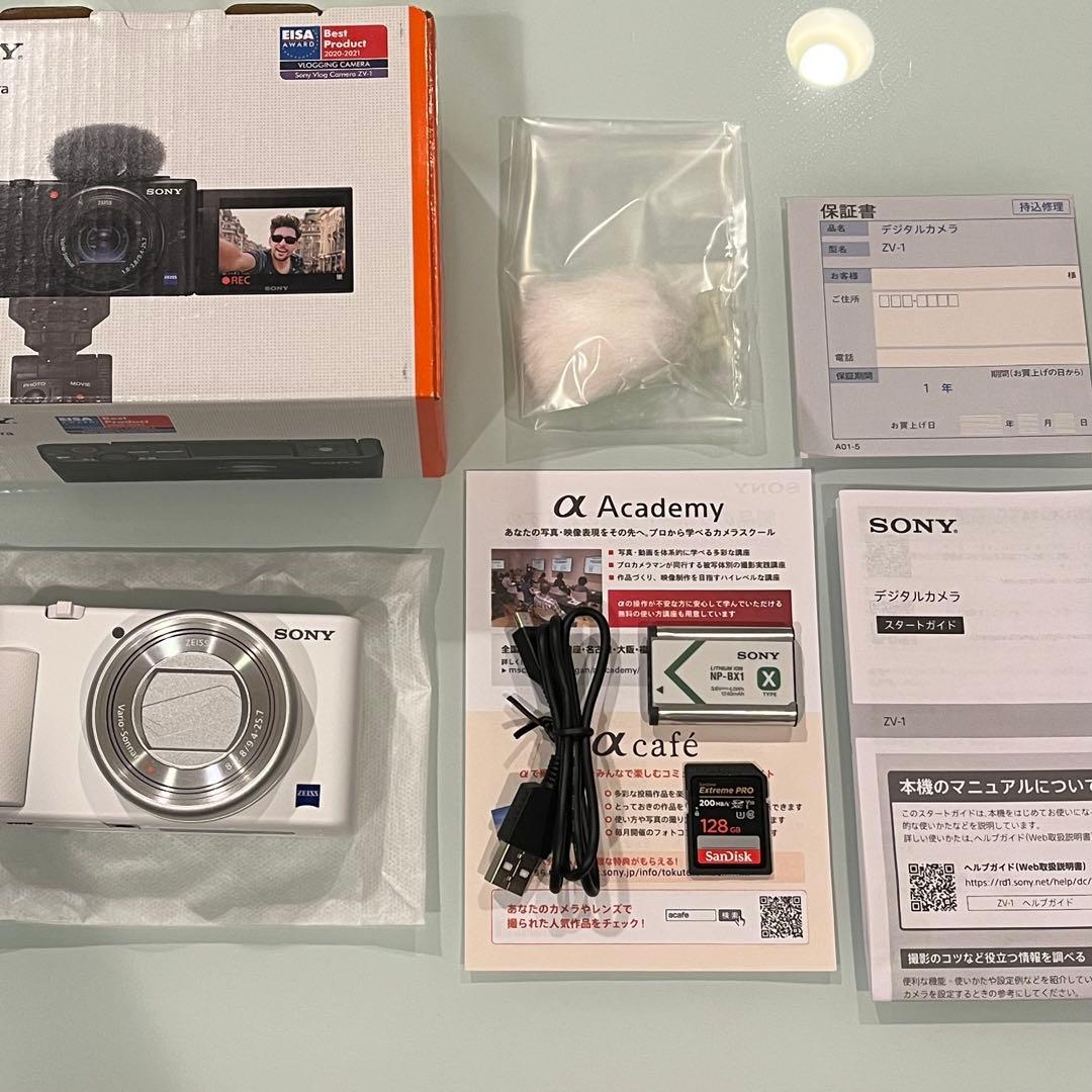 新品未使用 VLOGCAM ZV-1、サンディスクSDカード、バッテリーパック