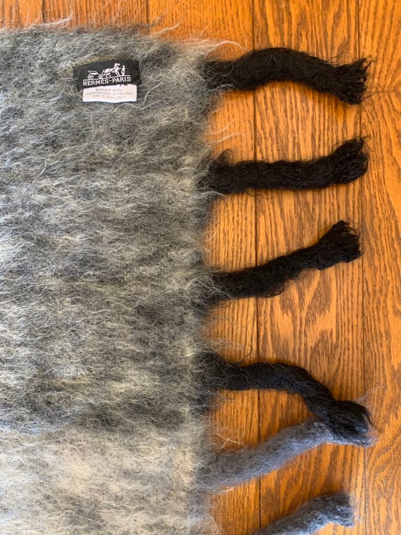 希少エルメス.大判モヘアブランケット・ 北欧織物作家レーナレヴェルと