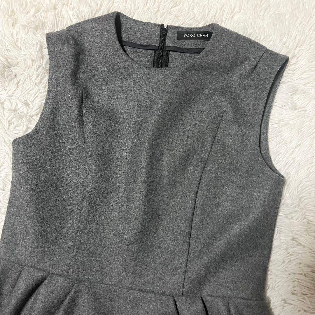 美品】YOKO CHAN ウールノースリーブワンピース グレー 36 S - メルカリ